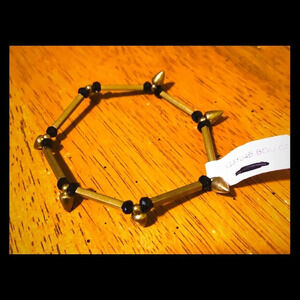 Gold color & black spiked bracelet